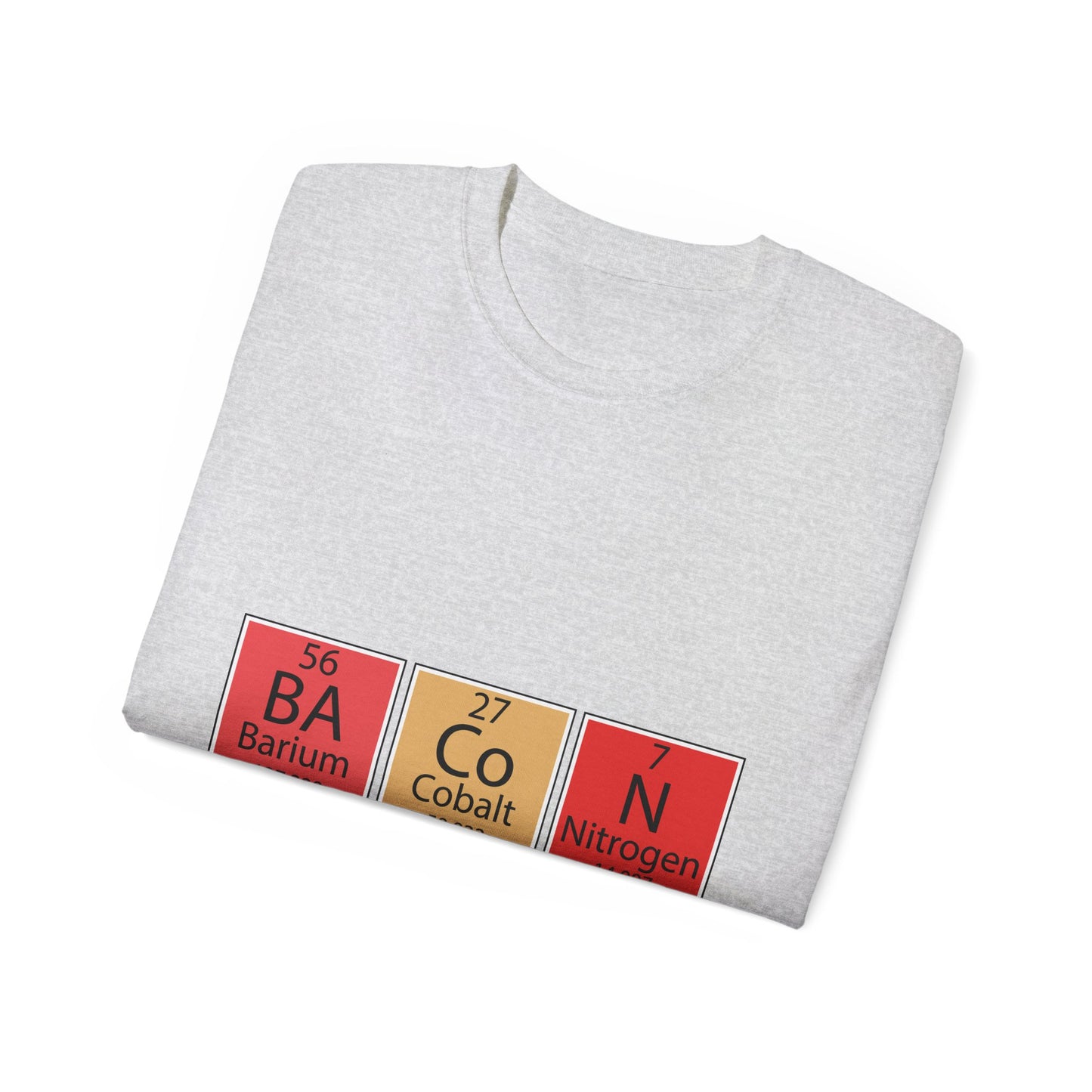 Funny Science Graphic Tee - "Bacon" Elements Tee - Unisex Ultra Cotton Shirt