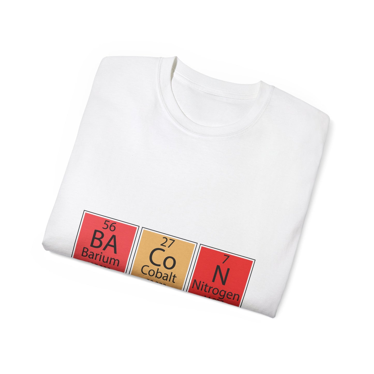 Funny Science Graphic Tee - "Bacon" Elements Tee - Unisex Ultra Cotton Shirt