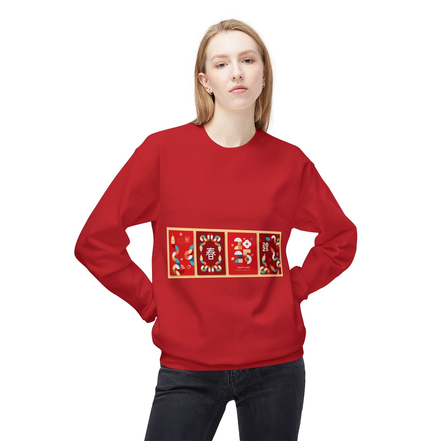 Festive Unisex Crewneck Sweatshirt - Year of the Rabbit Design