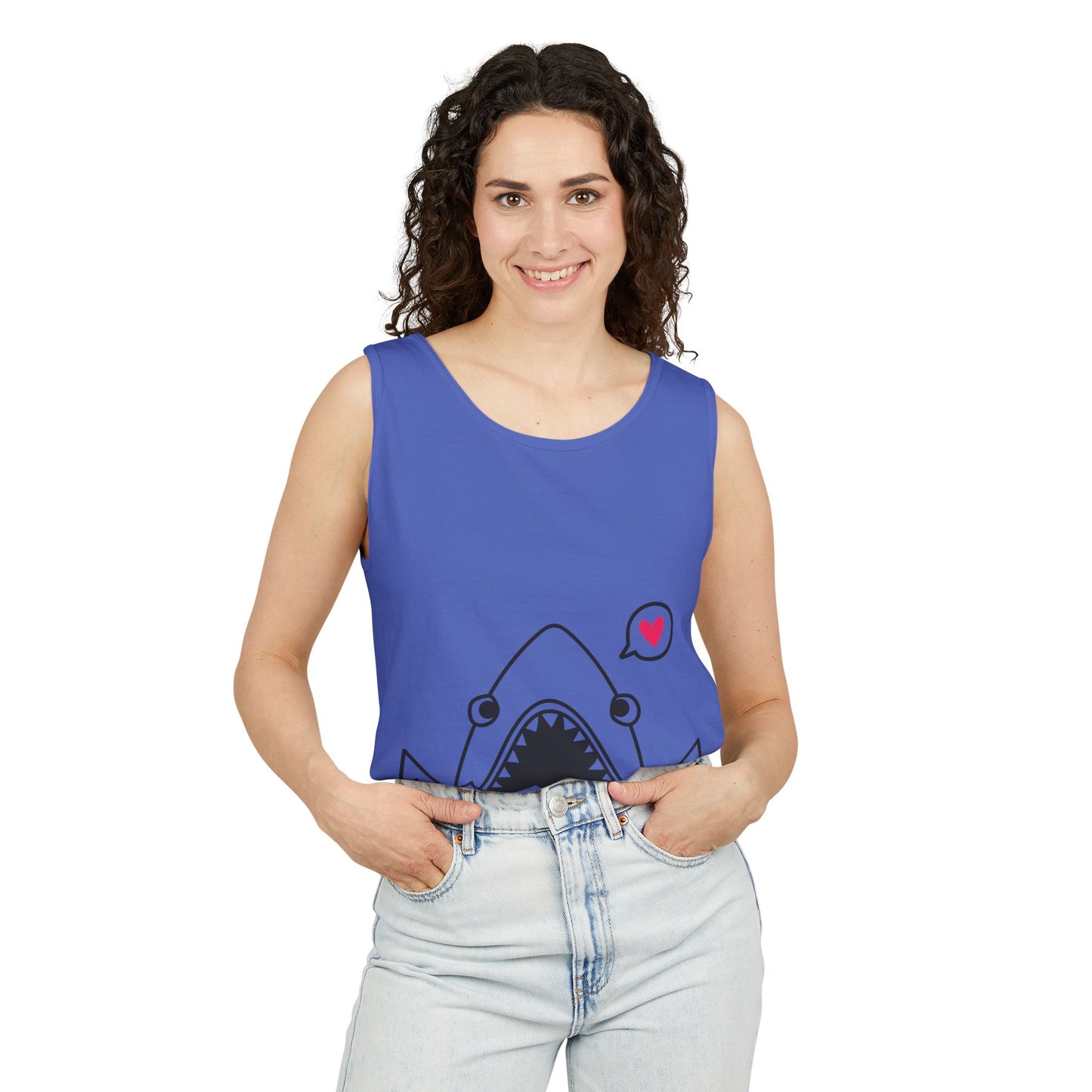 Cute Shark Love Unisex Tank Top - Perfect for Summer Vibes