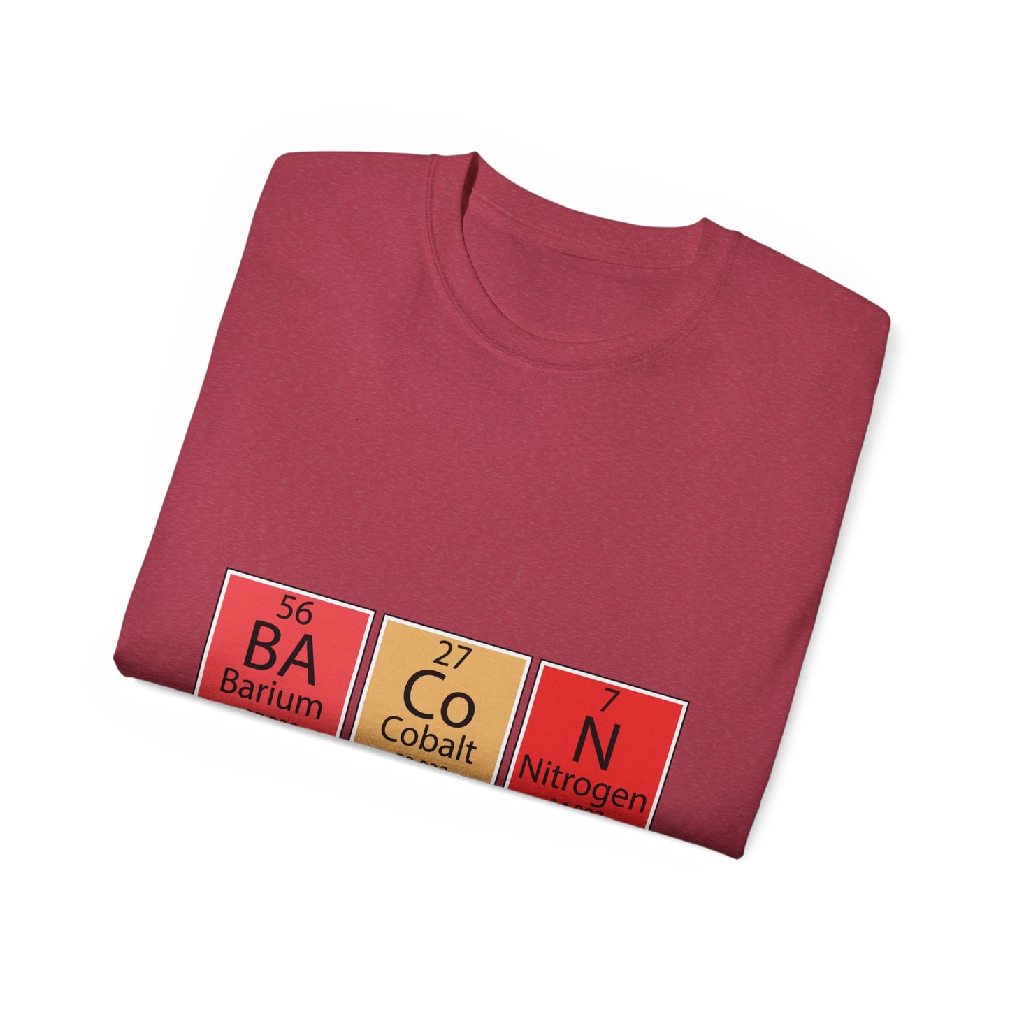 Funny Science Graphic Tee - "Bacon" Elements Tee - Unisex Ultra Cotton Shirt