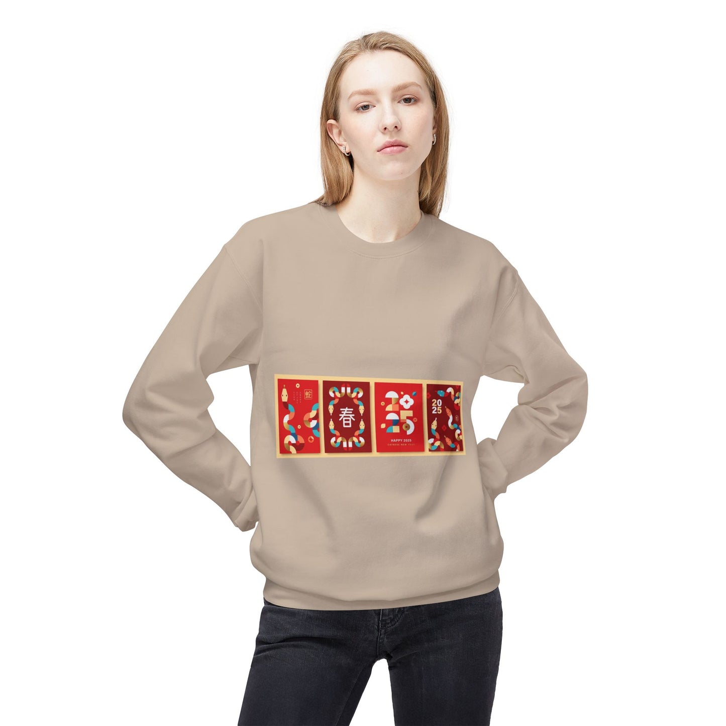 Festive Unisex Crewneck Sweatshirt - Year of the Rabbit Design