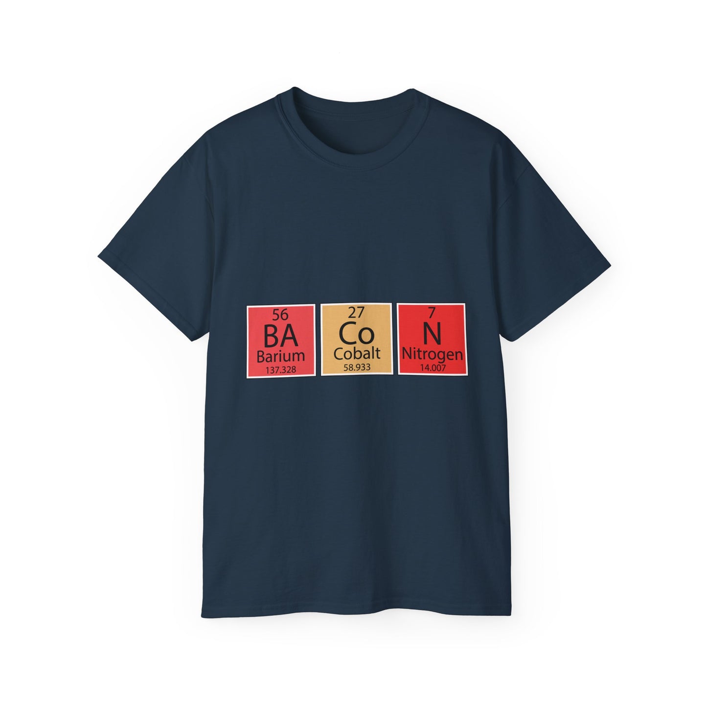 Funny Science Graphic Tee - "Bacon" Elements Tee - Unisex Ultra Cotton Shirt