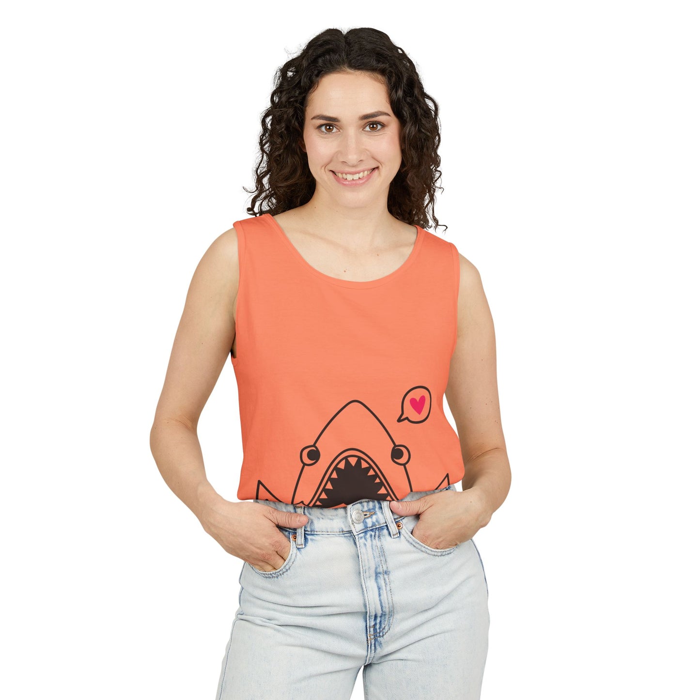 Cute Shark Love Unisex Tank Top - Perfect for Summer Vibes