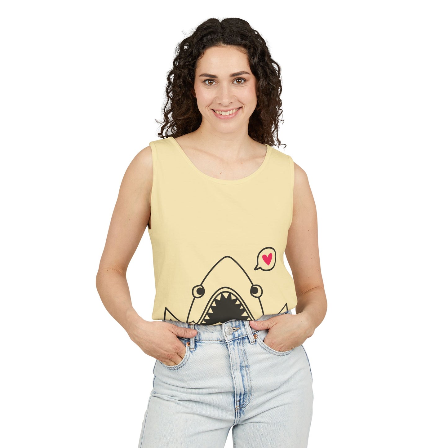 Cute Shark Love Unisex Tank Top - Perfect for Summer Vibes