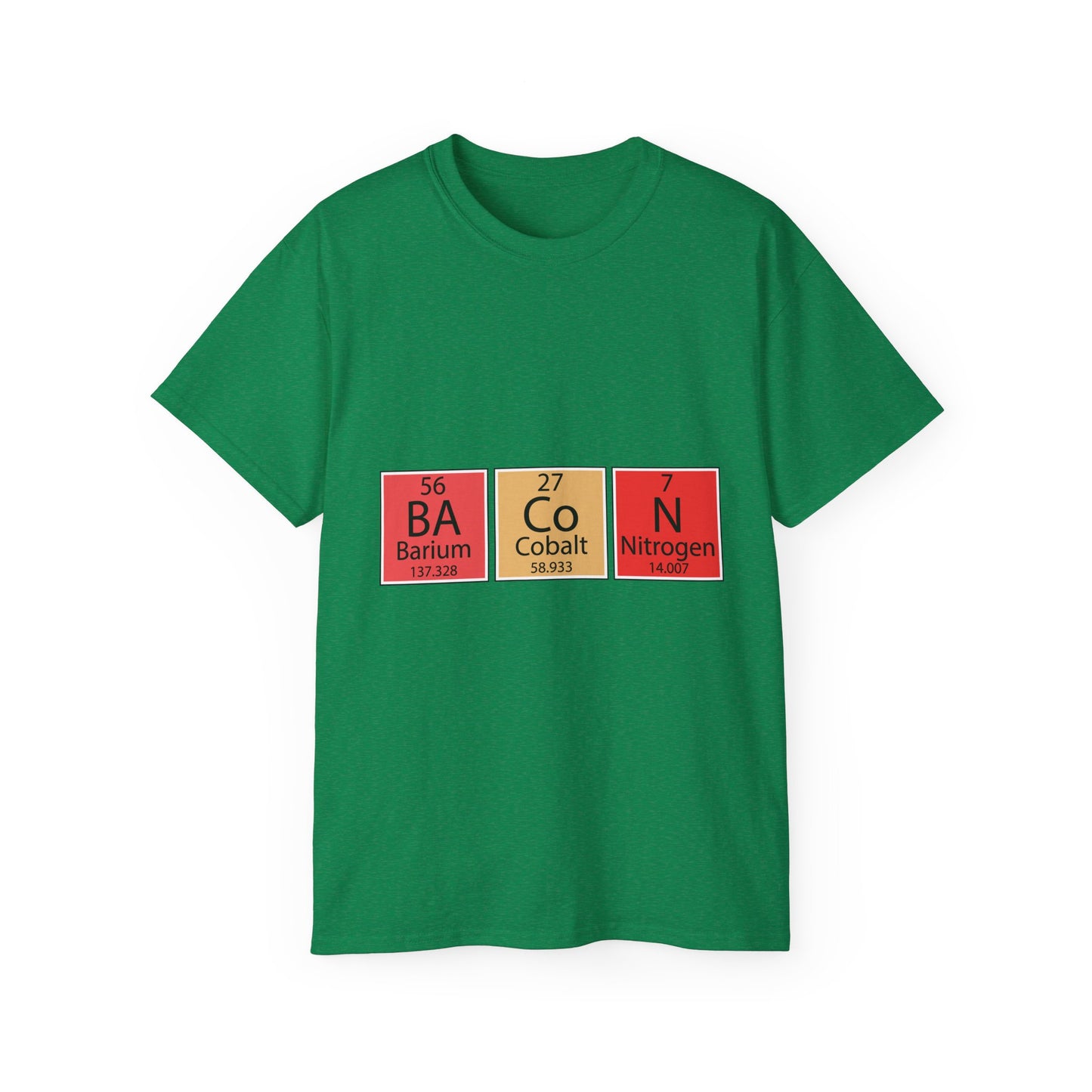 Funny Science Graphic Tee - "Bacon" Elements Tee - Unisex Ultra Cotton Shirt